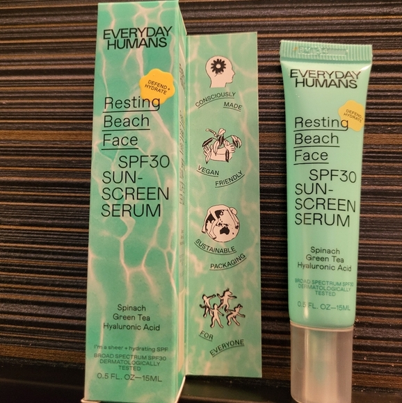 🩷 3/$15 Everyday Humans Resting Beach Face SPF30 Sunscreen Serum .5oz. NIB - Picture 1 of 8